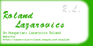 roland lazarovics business card